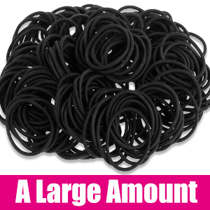 250 Pcs Black Hair Ties