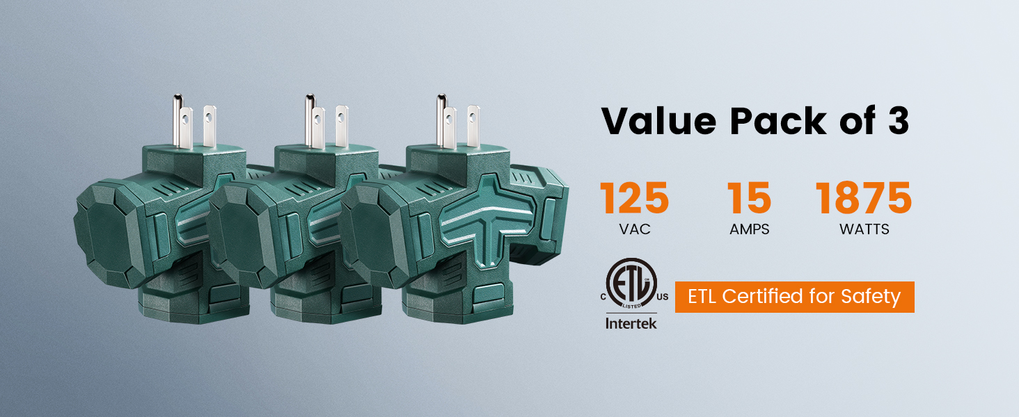 3 way electrical plug adapter