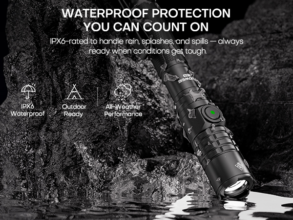 IPX6-rated to handle rain, splashies, and spills - always ready when conditions get tough.
