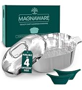 Magnaware Cast Aluminum Dutch Oven with Lid - 5 Quart Oval Lightweight Pot For Cajun Cookware, Br...