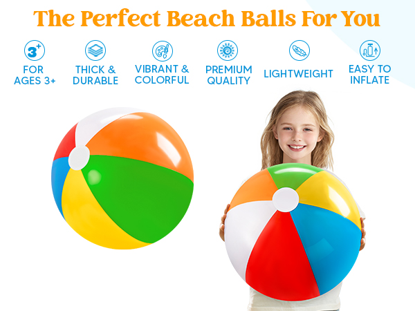 JOYIN 2-Pack 20" Beach Balls - Pool Toys Large Inflatable Beach Ball Swimming Pool Water Games