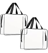 2Pcs Crystal Clear PVC Travel Toiletry Bag Kit for Women Men, Waterproof Vinyl Packing Organizer ...
