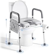 VEVOR Raised Toilet Seat with Arms, 400 lbs Load Capacity, Adjustable Height and Width, Commode C...