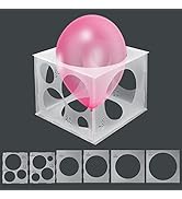 11 Holes Balloon Sizer Cube Box, Catcan 2-10 Inch Collapsible Plastic Balloon Size Measurement To...