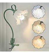 Flower Desk Lamp,LED Reading Light 360°Rotation Clip on Lamps,Vintage Flower Bedside Night Light,...