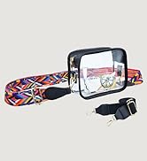 KlaOYer PVC Clear Crossbody Bags, Stadium Approved Transparent Shoulder Bag Handbag Small Square ...