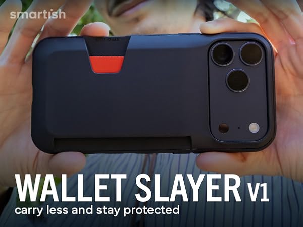 Smartish Wallet Slayer Vol 1 for iPhone 17 Pro - slim wallet case, carry many credit cards + cash