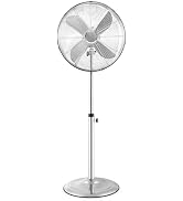 ARLIME Pedestal Fan, 16 Inch Oscillating Fan w/ 3 Speeds & Adjustable Height, 75° Oscillation & 2...