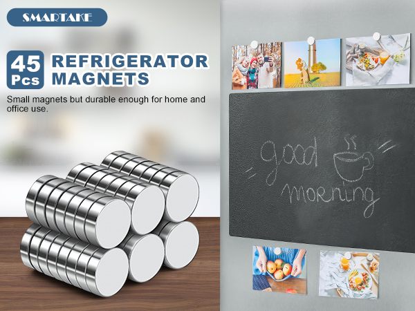 45 Pcs Silver Refrigerator Magnets