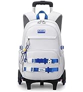 ZHANAO Girls Rolling Backpack Wheeled Backpack for Boys Trolley School Bags Kids Luggage Roller B...