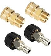 LIULO TOOL 4 Pack Pressure Washer Quick Connect Kit, Quick Disconnect Kit, Metric M22 14mm to 3/8...