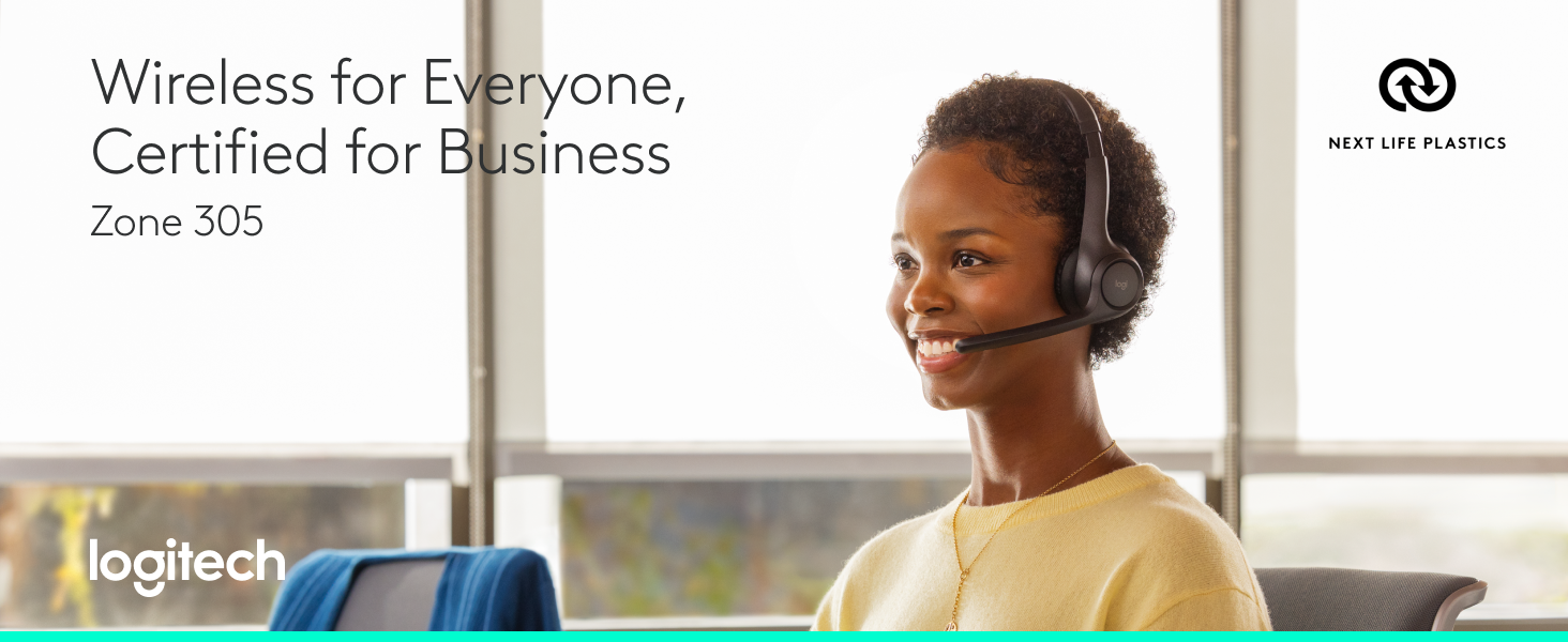 Logitech Zone 305 for Business Wireless Bluetooth Headset With Microphone