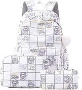 YJMKOI Kawaii Backpack Set for Girls,Cute Cat Backpack Elementary School Bag Students Bookbag for...