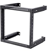 TECHTOO Wall Mount Rack 9U Adjustable Depth Open Frame 19Inch Server Equipment Rack Heavy Duty Pa...