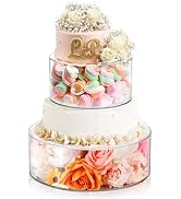 Jucoan Set of 2 Clear Acrylic Fillable Cake Stand, Cake Tier Display Stand Cupcake Stand, 12 Inch...