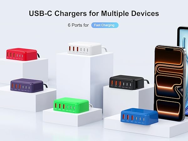 6 Ports for Fast Charging
