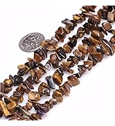 HAAMIIQII 5-8mm Natural Tiger Eye Chips Beads Irregular Chip Stones Loose Gemstone Beads for Jewe...
