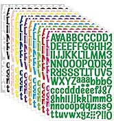 Alphabet Stickers 12 Sheets 1 Inch Letter Stickers Vinyl Self-Adhesive Letters Number for Scrapbo...