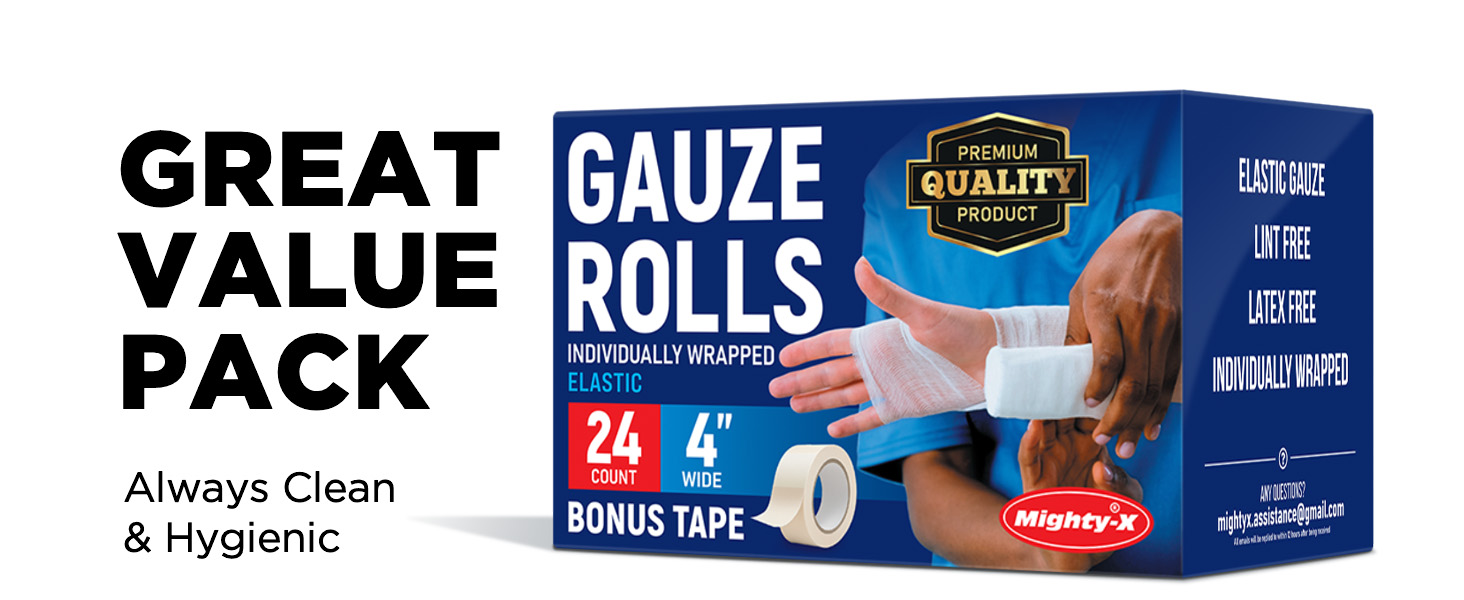 Premium quality gauze rolls, rolled gauze, gauze wrap