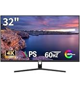 ZZA 32 Inch Computer Monitor, 4K UHD Ultra-Clear (3840×2160p) IPS Screen, 100% sRGB,HDR10,178° Vi...