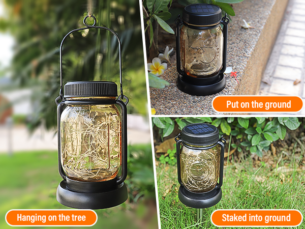 3 way installation hanging solar lantern
