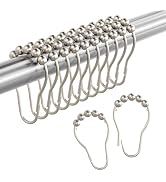 Amazer Shower Curtain Rings, Rust-Resistant Metal Shower Hooks Ring Shower Rings for Curtain Roll...