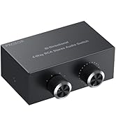 PROZOR RCA Switch 4 Way Bi-Directional RCA Splitter with Volume Control and Switch Button, RCA Au...