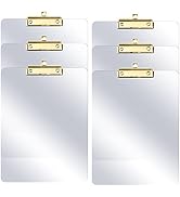 PERFORMORE 6 Pack of Plastic Clipboards, 12” x 9” Clear Acrylic Clipboards with Gold Clip, Durabl...