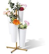 Ruifabo Flower Display Stand, Flower Cart Shelf with 4 Buckets