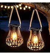 2 Pack Solar Lanterns Outdoor Waterproof - Hanging Solar Powered Lights, Adjustable Color Tempera...