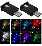 MUQIDA 2PCS USB Type C LED Ambient Light, 8 Colors RGB LED Car Atmosphere Lamp with Adjustable Br...