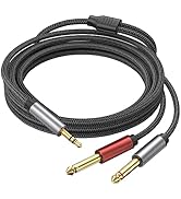 3.5mm 1/8 TRS to Dual 6.35mm 1/4 TS Mono Breakout Cable Y Splitter Stereo Cord Adapter Compatible...