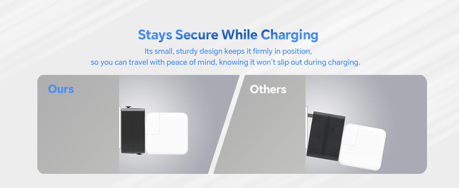 Stays Secure While Charging Its small, sturdy design keeps it firmly in position,