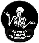 LIMKRIAN Skeleton Mouse Pad, Ergonomic Mouse Pad with Wrist Rest, Gaming Mouse Pad Wrist Support ...