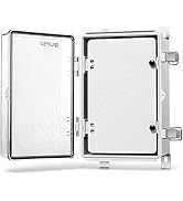 QILIPSU Hinged Clear Cover Stainless Steel Latch Junction Box with Inner Door 300x200x170mm, Univ...