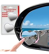 Aenfaiy Heart Shaped Blind Spot Mirrors for Car 2 Pack - HD Glass Frameless, Adjustable Angle Wid...
