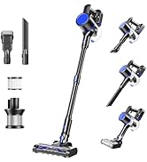 DUMOS Cordless Vacuum Cleaner, Lightweight Stick Vacuum Cleaners for Home, Powerful Suction & LED...
