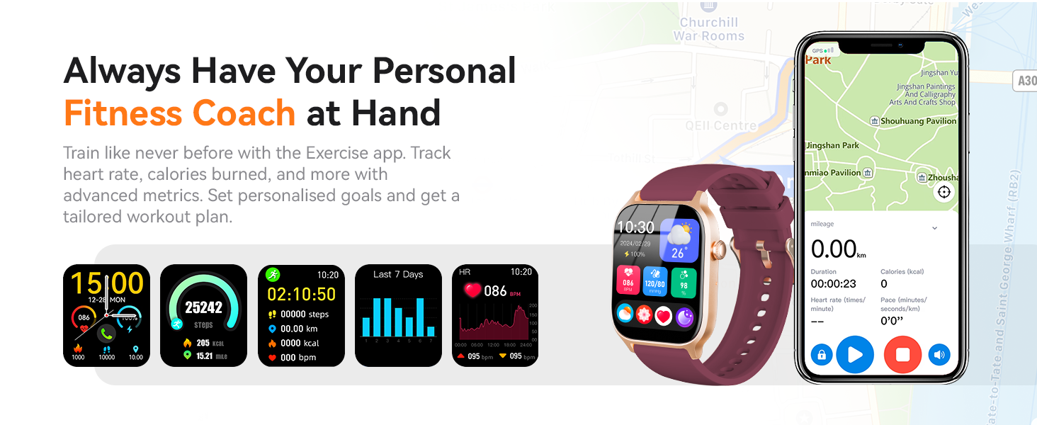 Fitness tracker smart watch that track your daily activity.