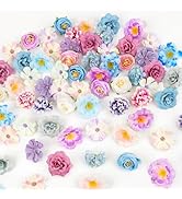 ATTGREAT Fake Flower Heads Mini Silk Flowrs Bulk Small Flower 3D Loose Faux Daisy Rose Sunflowers...