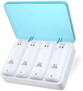 Battery Charger for Wii & Wii U Remote Controller,4pcs 2800mAh NiMH Rechargeable Battery Packs wi...