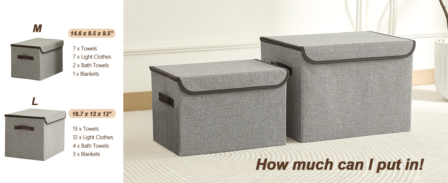 linen fabric foldable storage bins