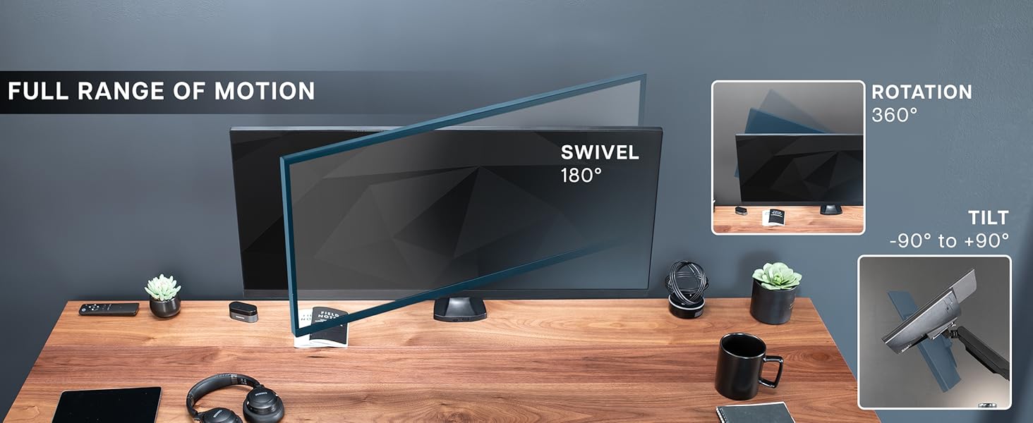 Pneumatic Arm Ultrawide Monitor Desk Mount