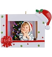 Christmas Bow Photo Frame Ornament - Picture Frame Personalized Christmas Tree Ornament 2023 - Ph...