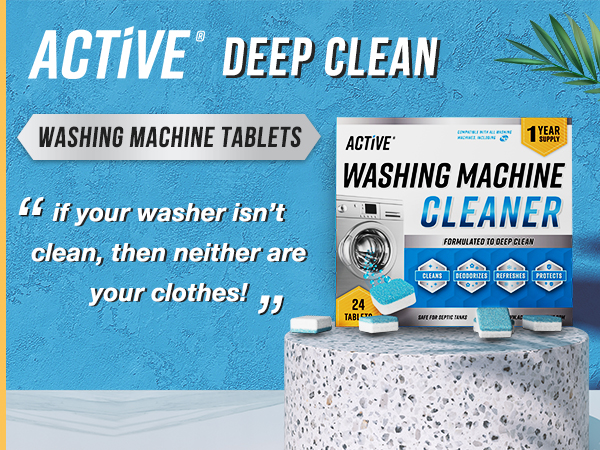 clean and deodorize your washing machine with active washing descaling tablets