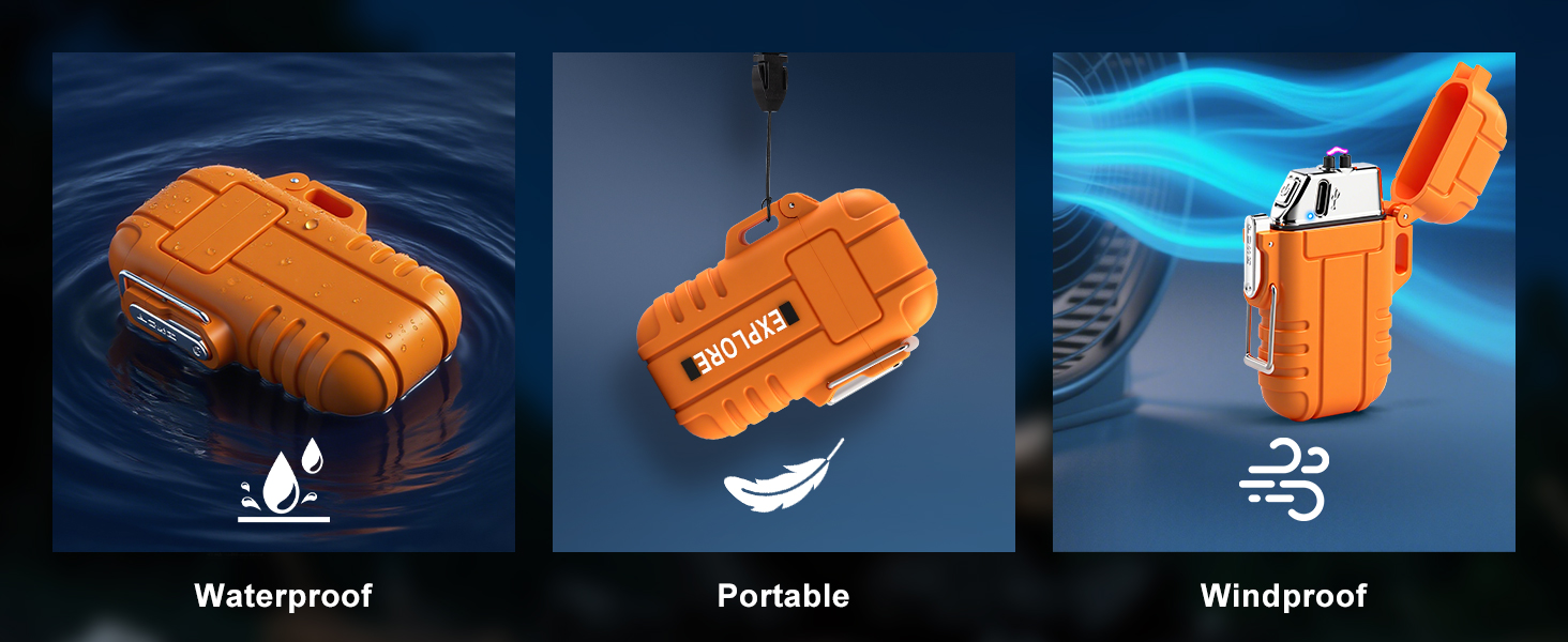 portable waterproof and winproof lighter