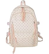 CEUTNIZ Cute Polka Dot Backpack Nylon Aesthetic Backpack Kawaii Coquette Preppy Laptop Rucksack (...