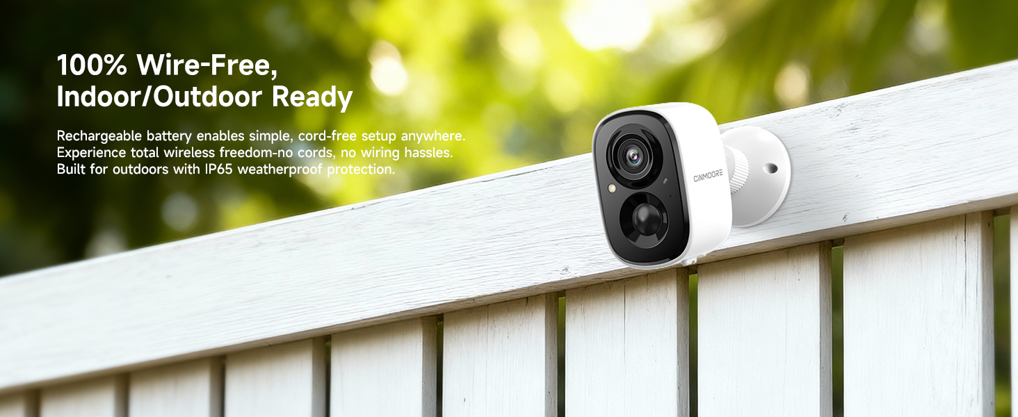 Outdoor Security Camera Wireless, 2.5K, Up to 180 Days Battery, 100% Wire Free