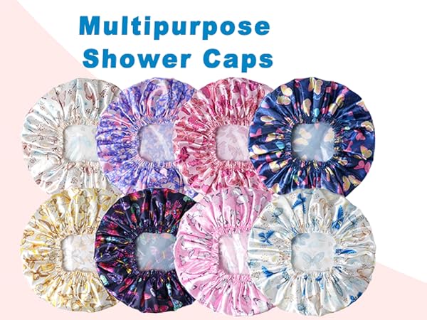 4 PCS Double Layer Shower Caps