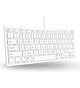 Macally USB Wired Keyboard for Mac and Windows PC - Plug and Play Apple Keyboard with 78 Scissor ...