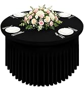 Smiry Round Spandex Tablecloth, Elastic Fitted Washable Tablecloths for 60 Round Tables, Waterpoo...